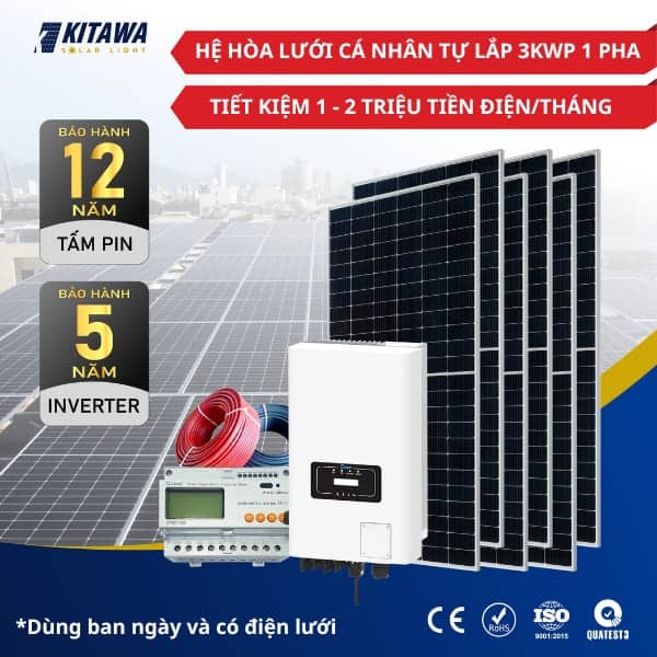 Combo hoà lưới 3kWp 1 pha